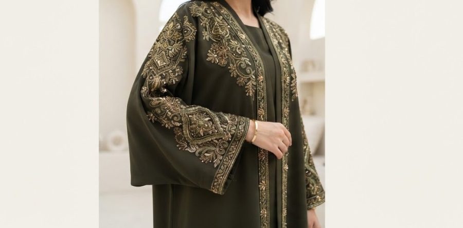 Embroidered Kimono Abaya — alternate view