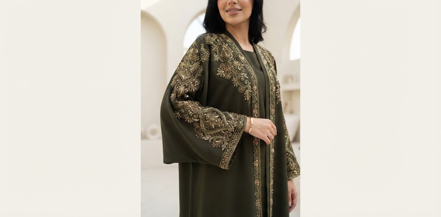 Embroidered Kimono Abaya — Embroidered · Kimono